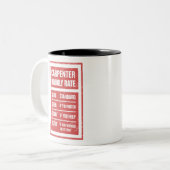 Stundensatz für sonnigen Carpenter Zweifarbige Tasse (Vorderseite Links)