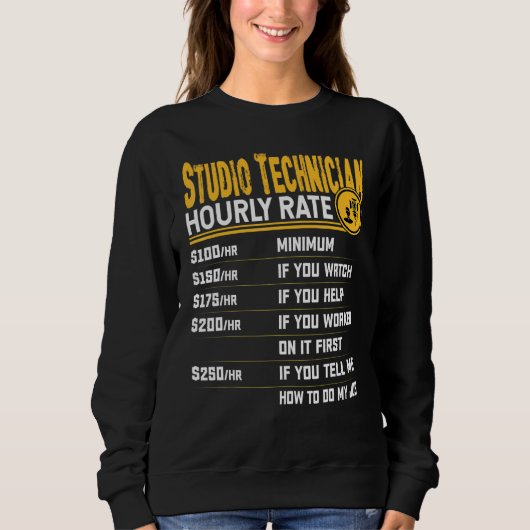 Stundensatz für Tontechniker Studio-Rekorder Sweatshirt (Vorderseite)