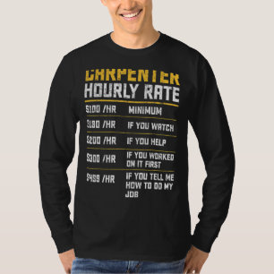 Stundensatz für Vintage-Tischler Holzarbeiter T-Shirt