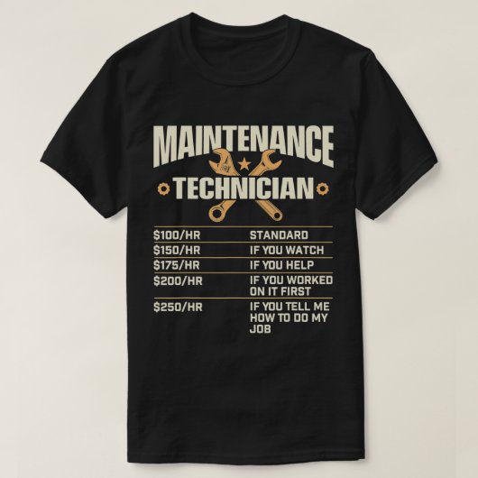 Stundensatz für Wartungstechniker - Handyman Repa T-Shirt (Design vorne)