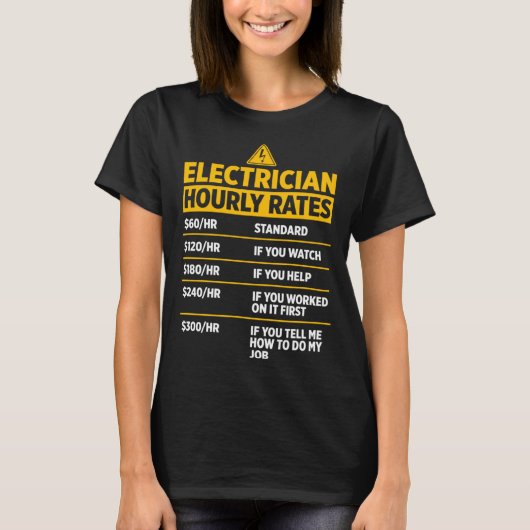 Stundensätze Elektrizität T-Shirt (Vorderseite)