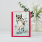 Stung Cat Vintag Valentine Feiertagspostkarte (Stehend Vorderseite)