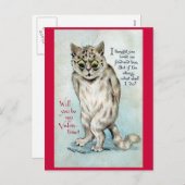 Stung Cat Vintag Valentine Feiertagspostkarte (Vorne/Hinten)