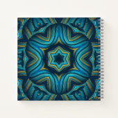 Stunning Abstract Blue and Yellow Mandala Art Notizblock (Rückseite)