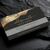 Stunning Black And Gold Glitter Script QR-Code Terminkarte
