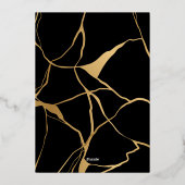 Stunning Black and Gold Kintsugi Folieneinladung (Rückseite)