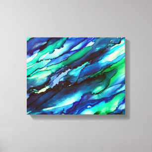 Stunning Blue Alcohol Ink Painting Leinwanddruck