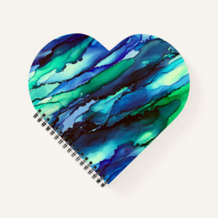 Stunning Blue Alcohol Ink Painting Notizblock