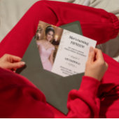 Stunning Brown Beige Leaf Minimalist Quinceanera Begleitkarte