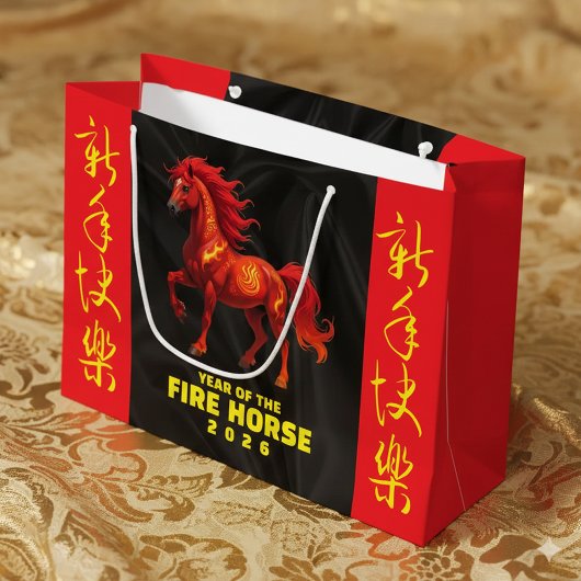 Stunning Chinese Year of the Fire Horse 2026 Große Geschenktüte