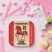 Stunning Chinese Year of the Fire Horse 2026 Pappteller (Party)
