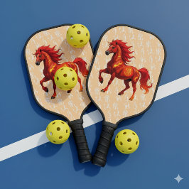 Stunning Chinese Year of the Fire Horse 2026 Pickleball Schläger