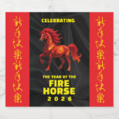 Stunning Chinese Year of the Fire Horse 2026 Schaumweinetikett (Einzelnes Label)