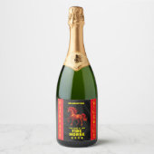 Stunning Chinese Year of the Fire Horse 2026 Schaumweinetikett (Vorderseite)