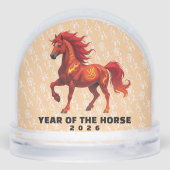 Stunning Chinese Year of the Fire Horse 2026 Schneekugeln (Rückseite)