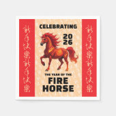 Stunning Chinese Year of the Fire Horse 2026 Serviette (Vorderseite)