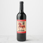 Stunning Chinese Year of the Fire Horse 2026 Weinetikett (Vorderseite)