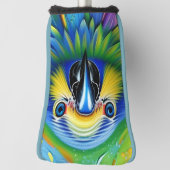 Stunning Colorful Splatter Paint Parrot Golf Headcover (Rotieren 90)