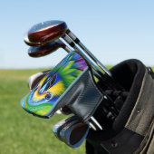Stunning Colorful Splatter Paint Parrot Golf Headcover (In Situ)