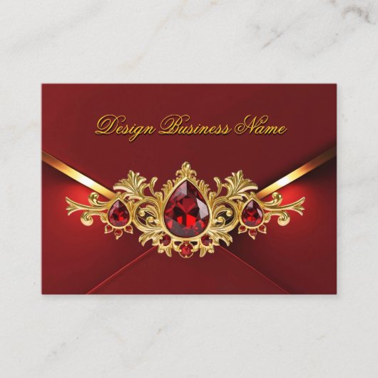 Stunning Elegant Regal Red Gold Jewels Gems Visitenkarte (Vorderseite)