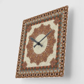 Stunning Ethnic Geometric Framed Mandala Quadratische Wanduhr (Winkel)