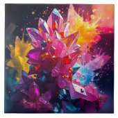 Stunning Explosion of Colorful Bismuth Crystals Fliese (Vorderseite)
