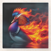 Stunning Flame-boyant Firebird Hot Mandarin Duck Glasuntersetzer (Vorderseite)