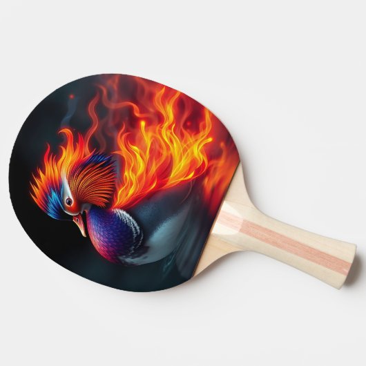 Stunning Flame-boyant Firebird Hot Mandarin Duck Tischtennis Schläger (Seitenansicht)