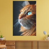Stunning Fluffy Ginger Cat Profile - Blue Eyed Leinwanddruck (Insitu (Wohnzimmer))
