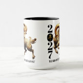 Stunning Gold Chinese Year of Fire Goat 2027 Tasse (Zentrum)