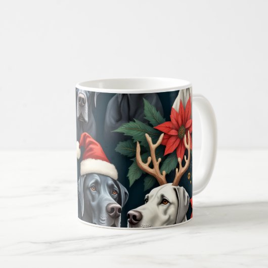 Stunning Great Dane Christmas Coffee cup Kaffeetasse (VorderseiteRechts)