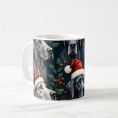 Stunning Great Dane Christmas Coffee cup Kaffeetasse (Vorderseite Links)
