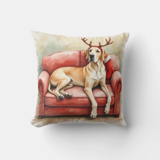 Stunning Great Dane Christmas Cushion Kissen (Vorderseite)