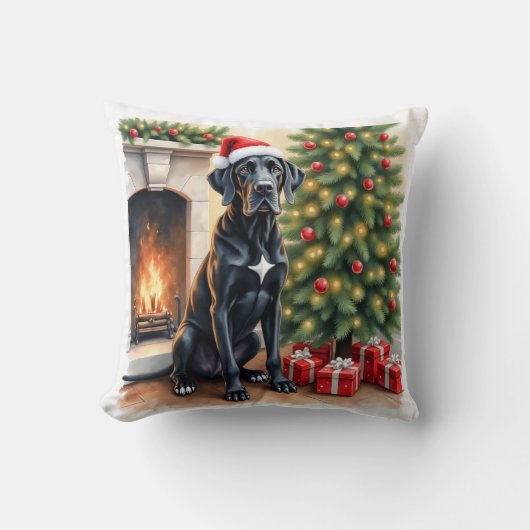 Stunning Great Dane Christmas Cushion Kissen (Vorderseite)