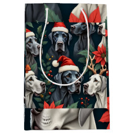 Stunning Great Dane Christmas Gift Bag Mittlere Geschenktüte