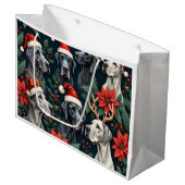 Stunning Great Dane Christmas Große Geschenktüte (Vorderseite Schrägansicht)