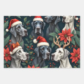 Stunning Great Dane Christmas wrapping paper Geschenkpapier Set (Vorderseite 3)