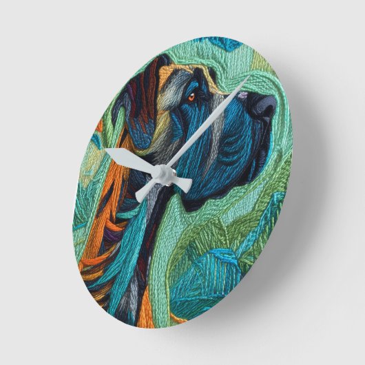 Stunning Great dane  Runde Wanduhr (Winkel)