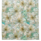 Stunning Green Luxury Pearl Floral Duschvorhang (Vorderseite)