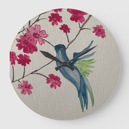 stunning hummingbird clock große wanduhr (Vorderseite)