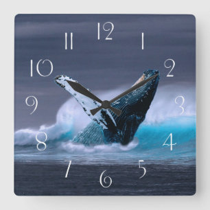 Stunning humpback whale quadratische wanduhr