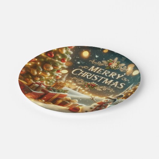 stunning Merry Christmas Pappteller (Schrägansicht)