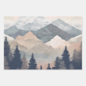 Stunning Mountain Tree Sunset Pattern, Poster Art Geschenkpapier Set (Vorderseite 3)