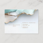 Stunning Opalescent Teal Gold Fluid Alcohol Ink Visitenkarte (Rückseite)