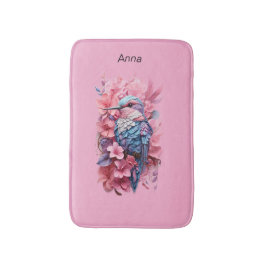 Stunning Pastel Hummingbird Floral Badematte