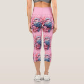 Stunning Pastel Hummingbird Floral Capri Leggings (Rückseite)