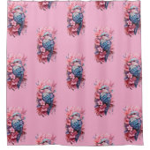 Stunning Pastel Hummingbird Floral Duschvorhang (Vorderseite)