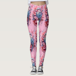 Stunning Pastel Hummingbird Floral Leggings