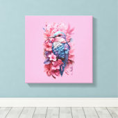 Stunning Pastel Hummingbird Floral Leinwanddruck (Insitu (Holzboden))