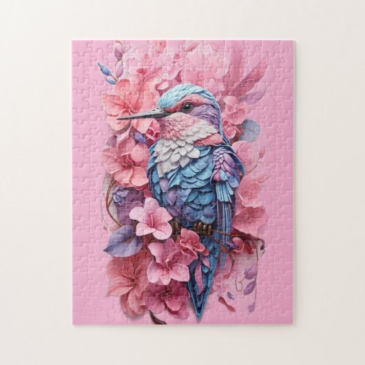 Stunning Pastel Hummingbird Floral Puzzle (Vertikal)